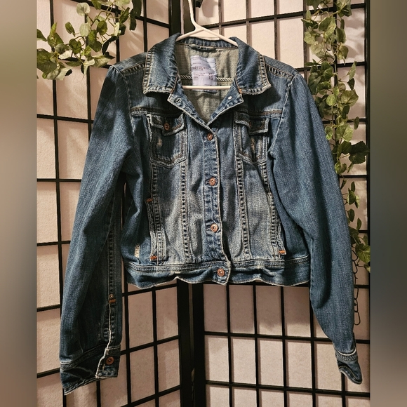 Vintage Aeropostale Distressed Blue Denim Jacket Size XL - Picture 1 of 5